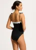 Gia Ric Rac Bandeau One Piece - Black sold by Seafolly