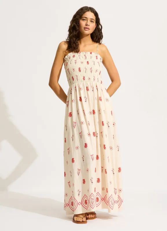 Marbella Shirred Maxi Dress - Flame sold by Seafolly
