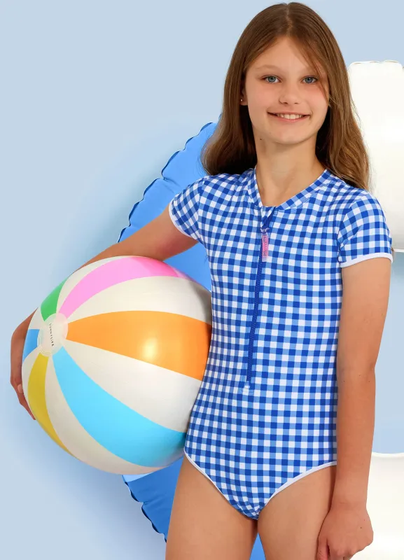 Gingham Paddlesuit - Blue Lottie sold by Seafolly