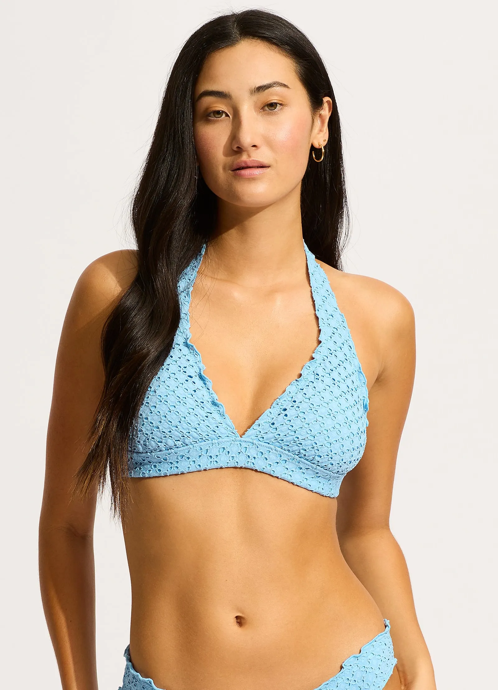 Daydreamer Multi Fit Longline Triangle Bikini Top - Powder Blue sold by Seafolly product image thumbnail 2