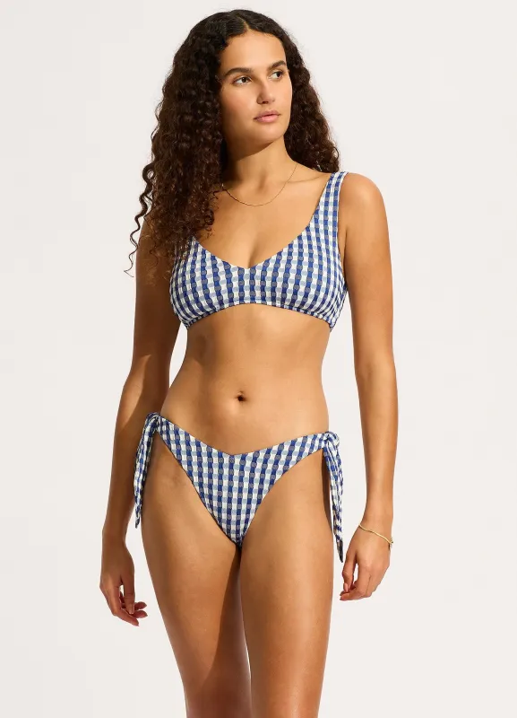 Bella Tie Side High Cut Rio Bikini Bottom - Ultramarine sold by Seafolly