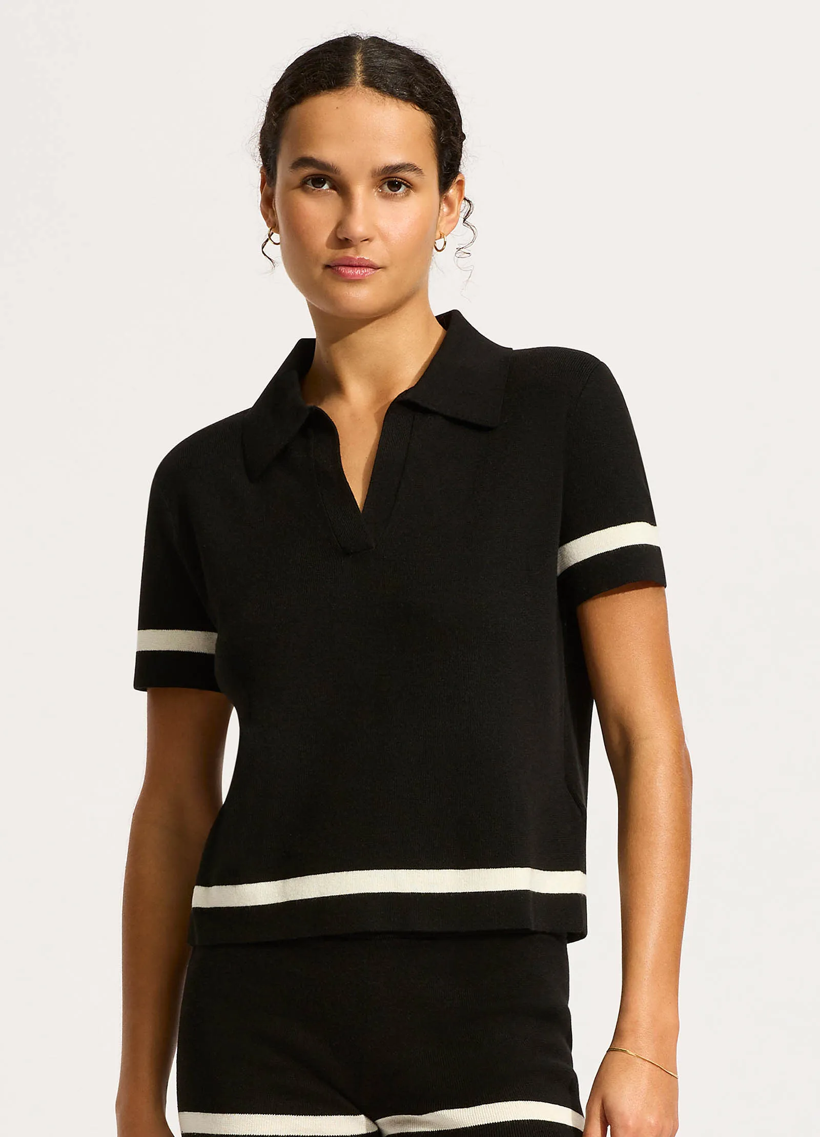Knit Polo Shirt - Black sold by Seafolly product image thumbnail 2