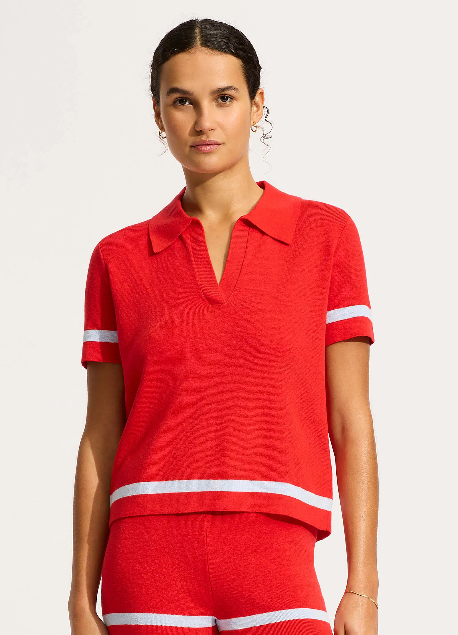 Knit Polo Shirt - Flame sold by Seafolly product image thumbnail 2