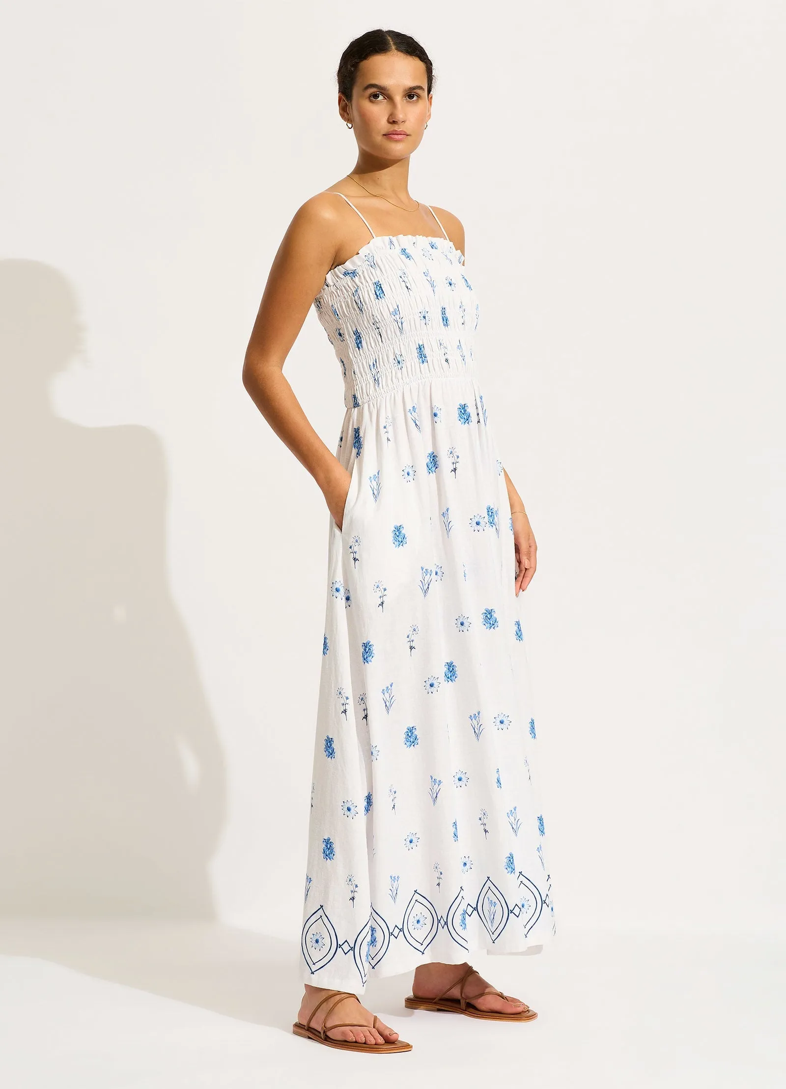 Marbella Shirred Maxi Dress - White sold by Seafolly product image thumbnail 2