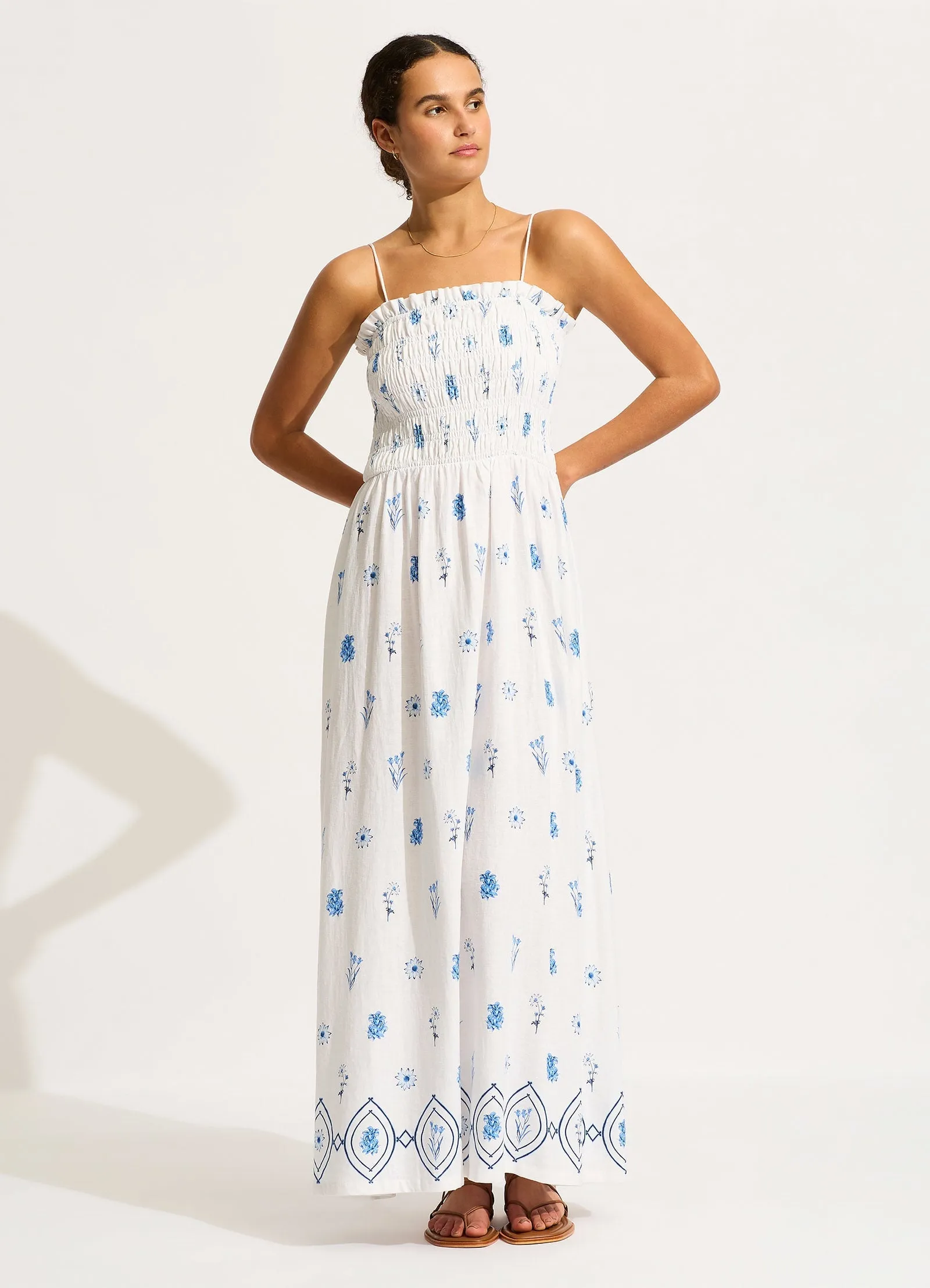Marbella Shirred Maxi Dress - White sold by Seafolly