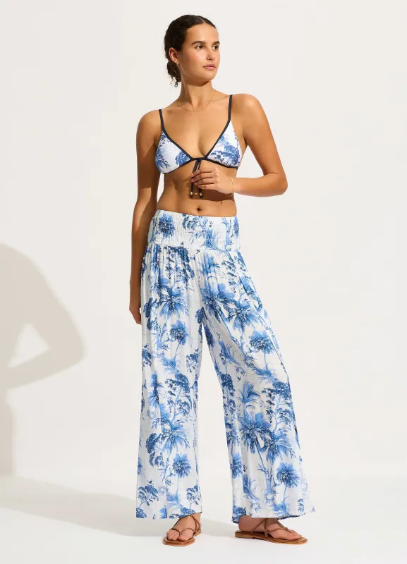 Marbella Shirred Waist Wrap Pant - White sold by Seafolly