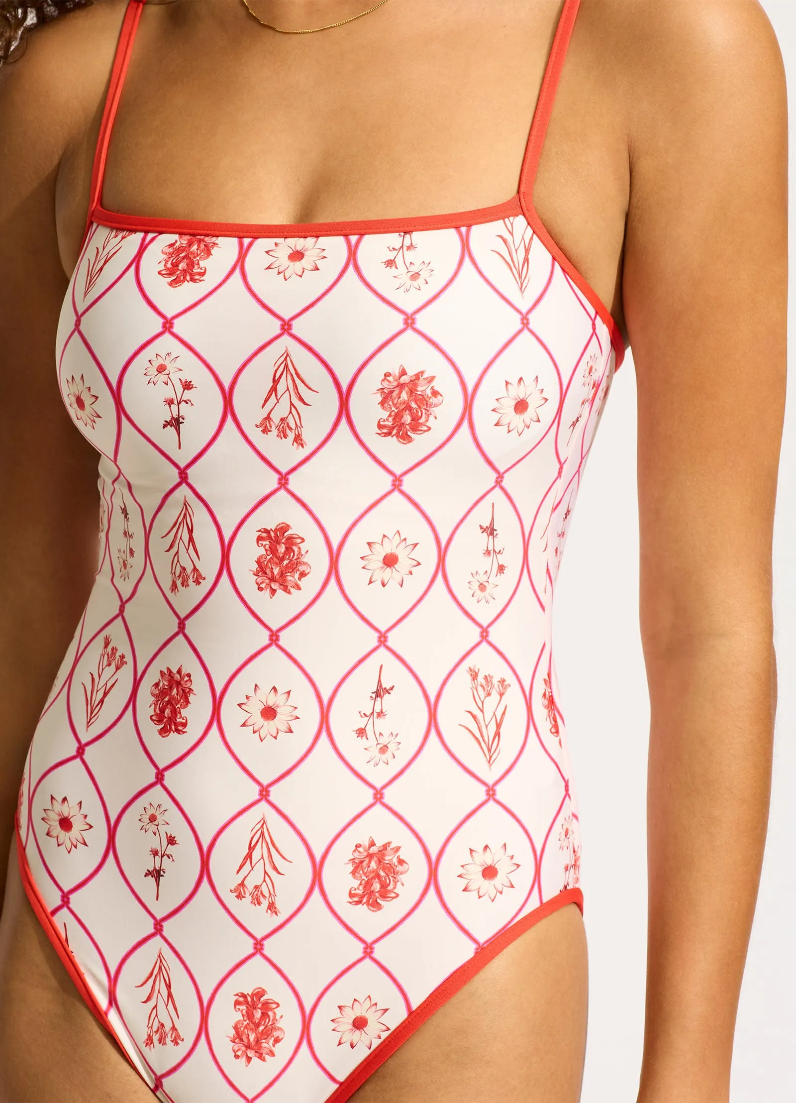 Marbella Square Neck One Piece - Flame sold by Seafolly product image thumbnail 4