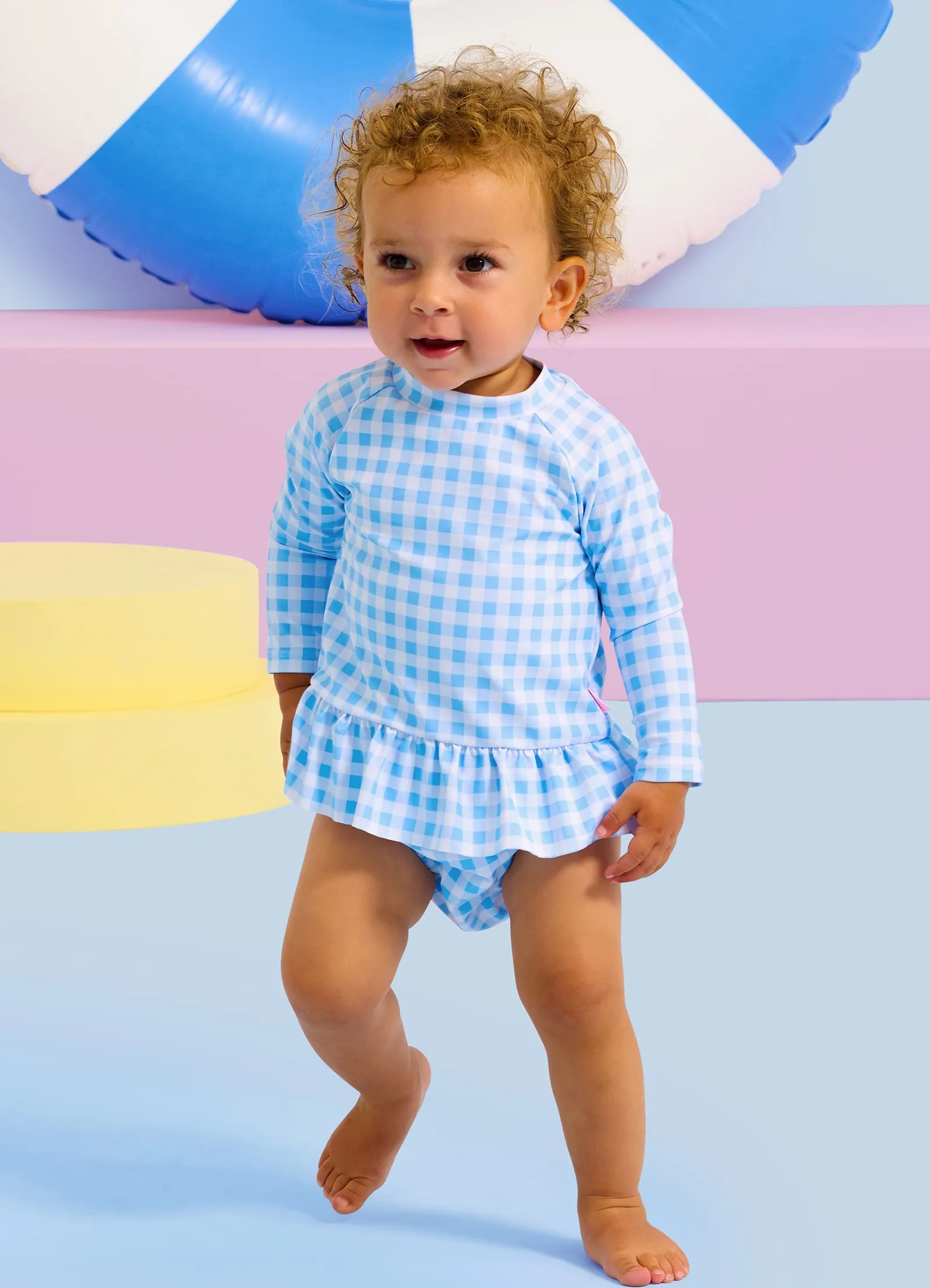 Gingham Rashie Set - Placid Blue sold by Seafolly