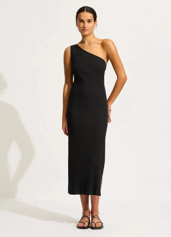 Jersey One Shoulder Dress - Black sold by Seafolly