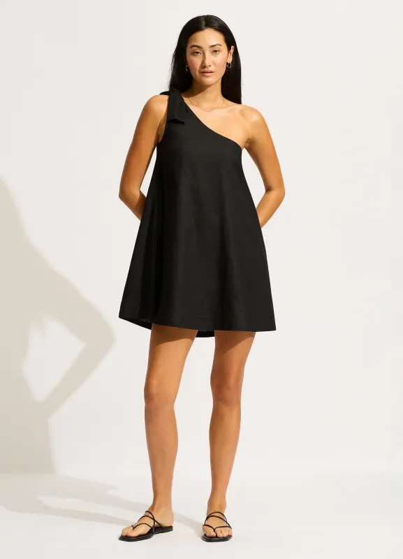 One Shoulder Mini Dress        - Black sold by Seafolly