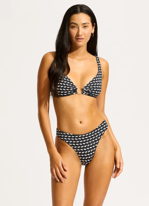 Mala High Leg Bikini Bottom - Black sold by Seafolly
