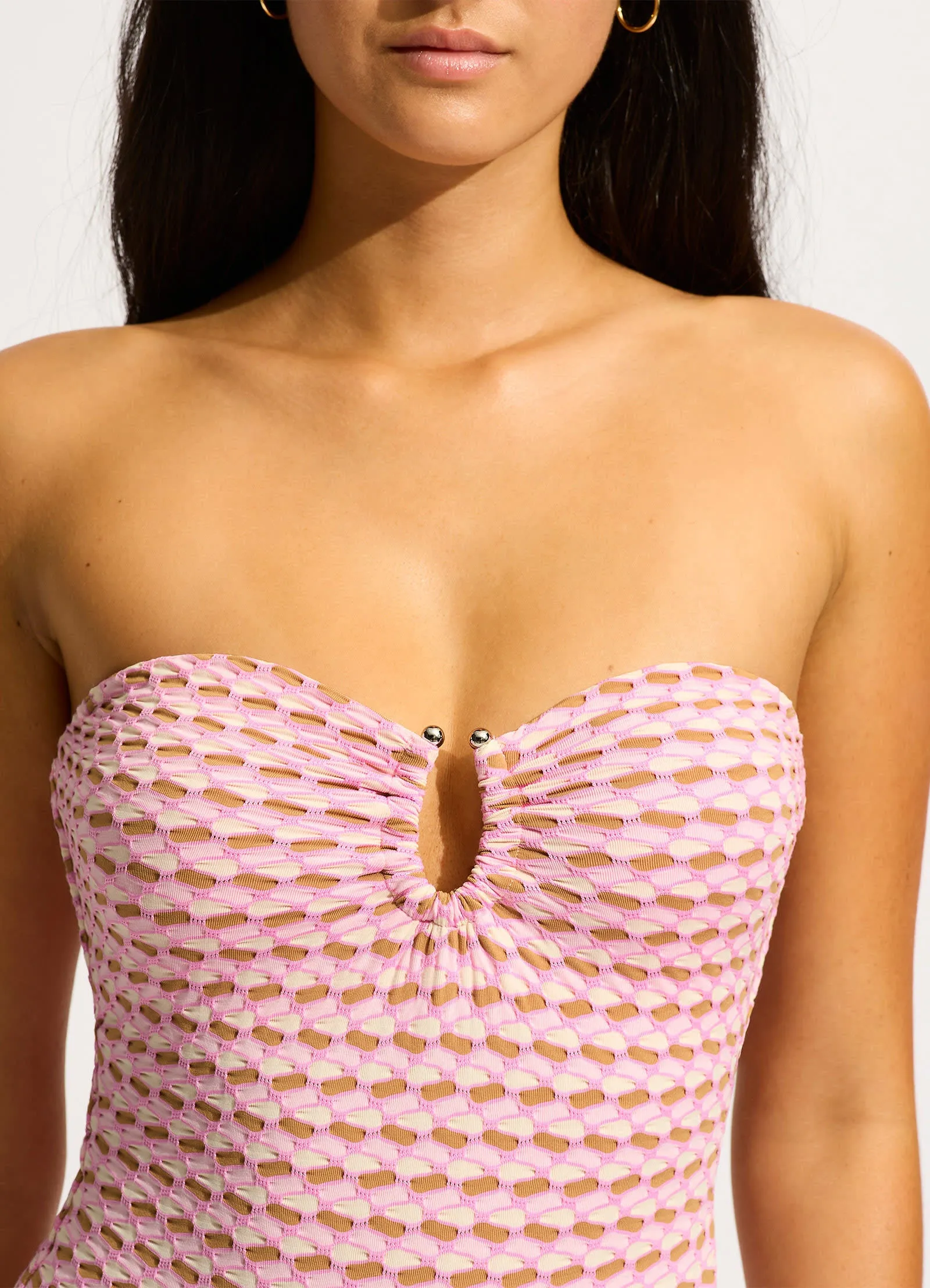 Mala Ring Front Bandeau One Piece - Blossom sold by Seafolly product image thumbnail 4