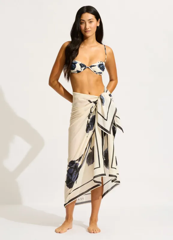 Rococo Sarong - Black sold by Seafolly