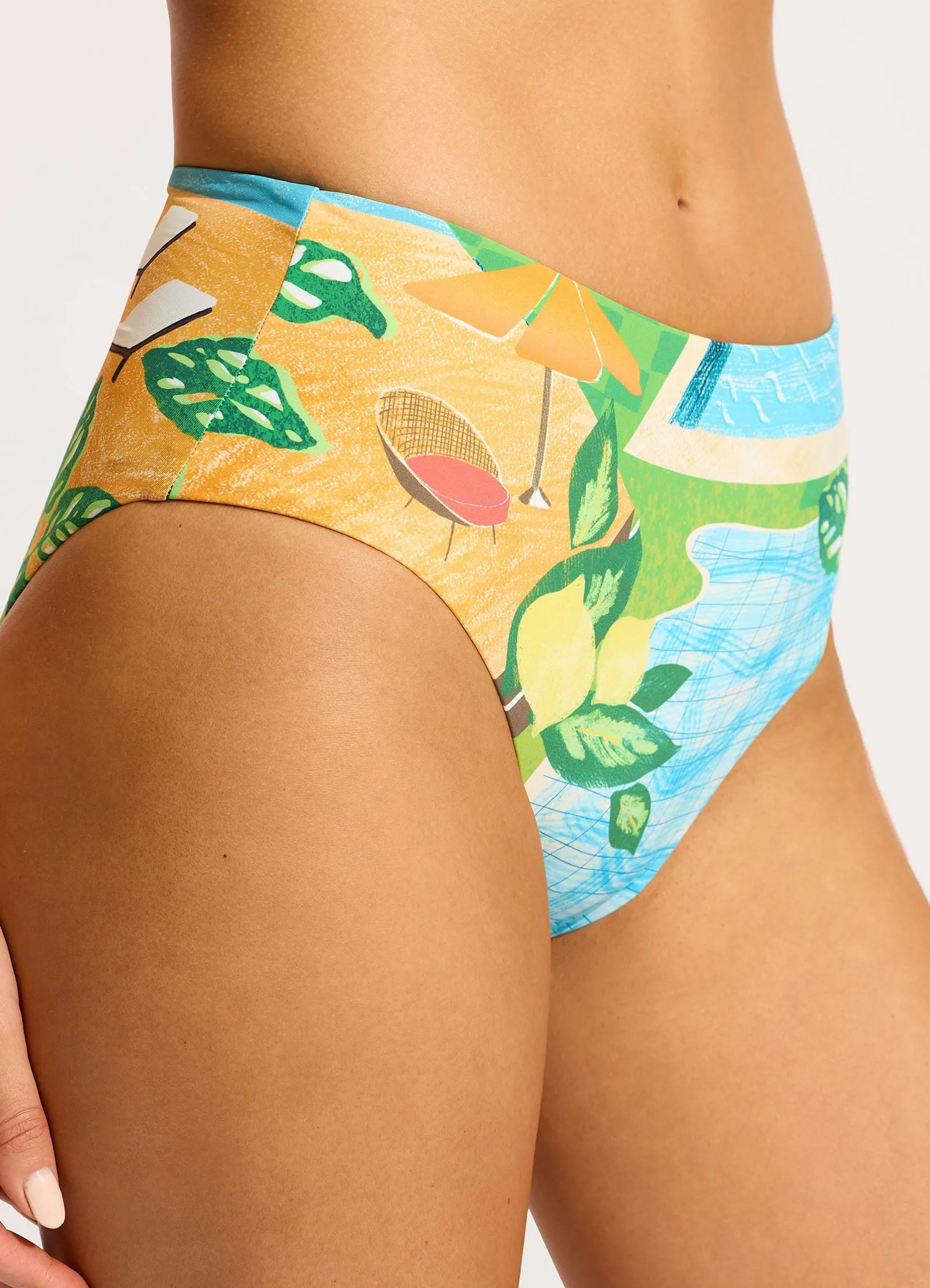 Sunset High Waisted Bikini Bottom - Turquoise sold by Seafolly product image thumbnail 5