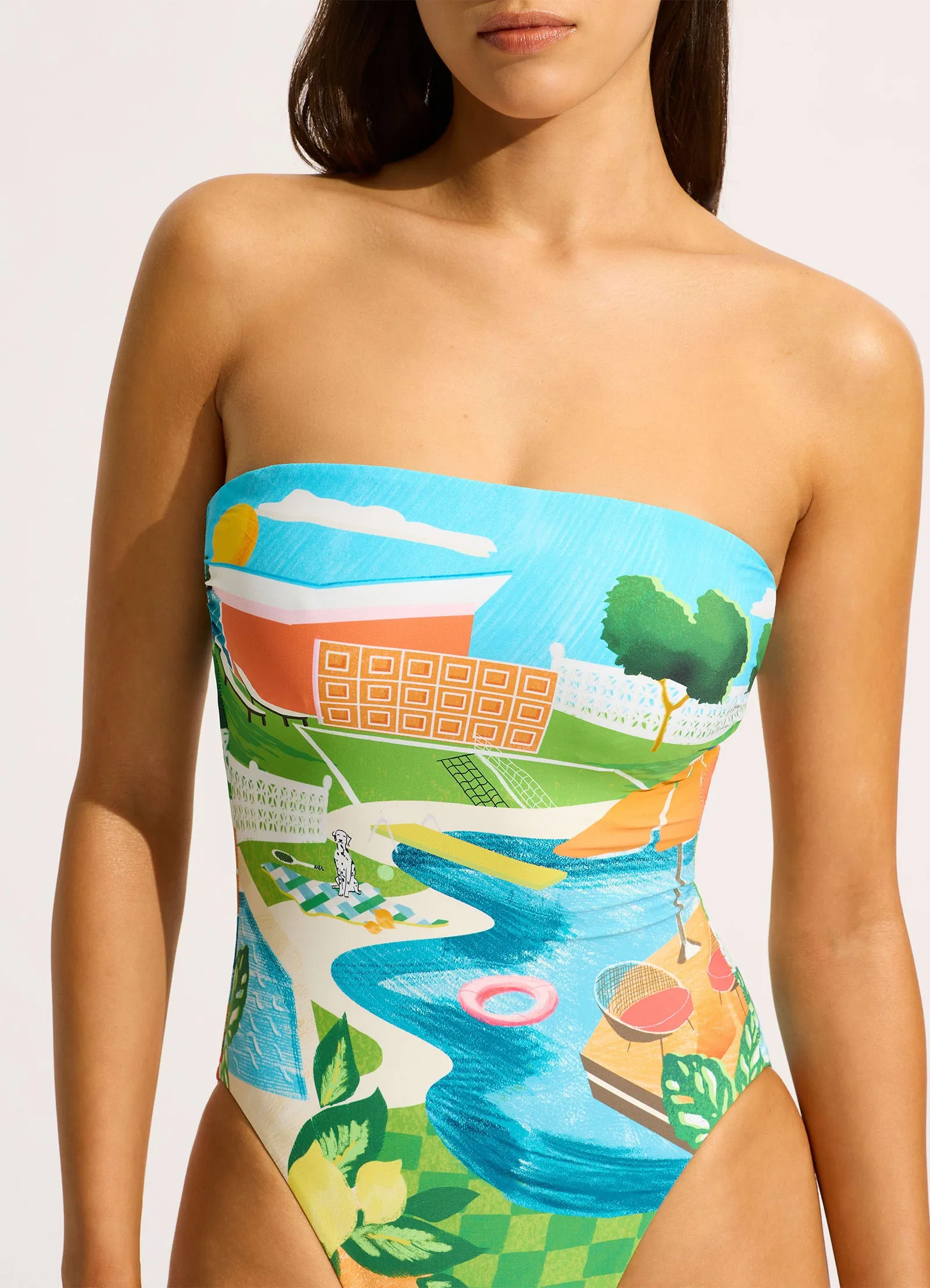 Sunset DD Bandeau One Piece Swimsuit - Turquoise sold by Seafolly product image thumbnail 4