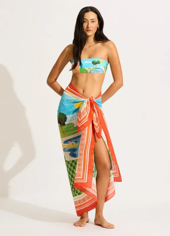 Sunset Sarong - Turquoise sold by Seafolly