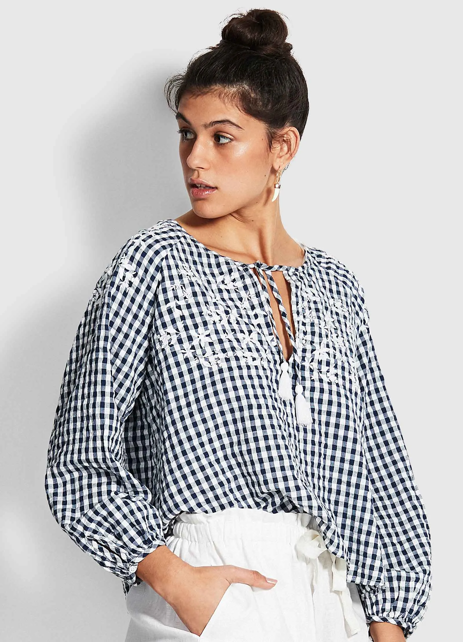 Ally Gingham Top - Blue sold by Seafolly product image thumbnail 2