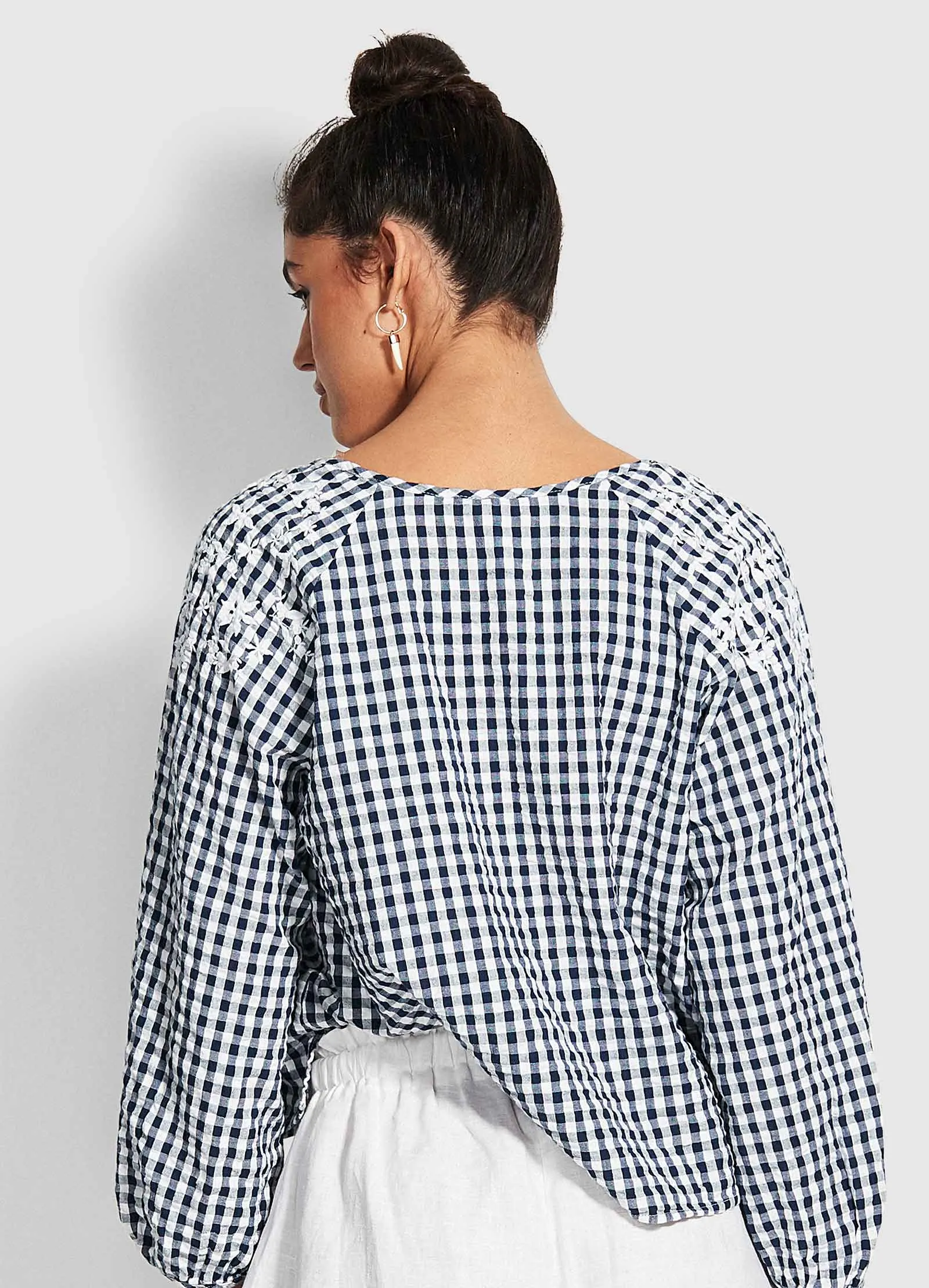 Ally Gingham Top - Blue sold by Seafolly product image thumbnail 3