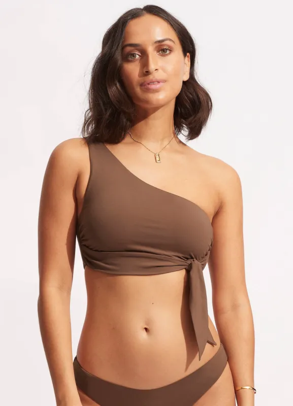 Seafolly Collective One Shoulder Top - Tiramisu sold by Seafolly