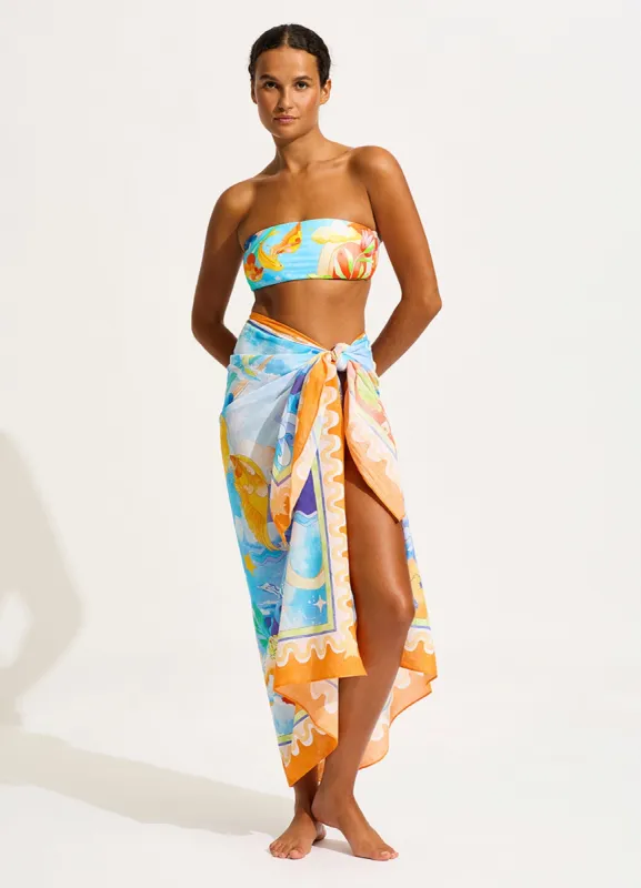 Aquarius Sarong - Turquoise sold by Seafolly