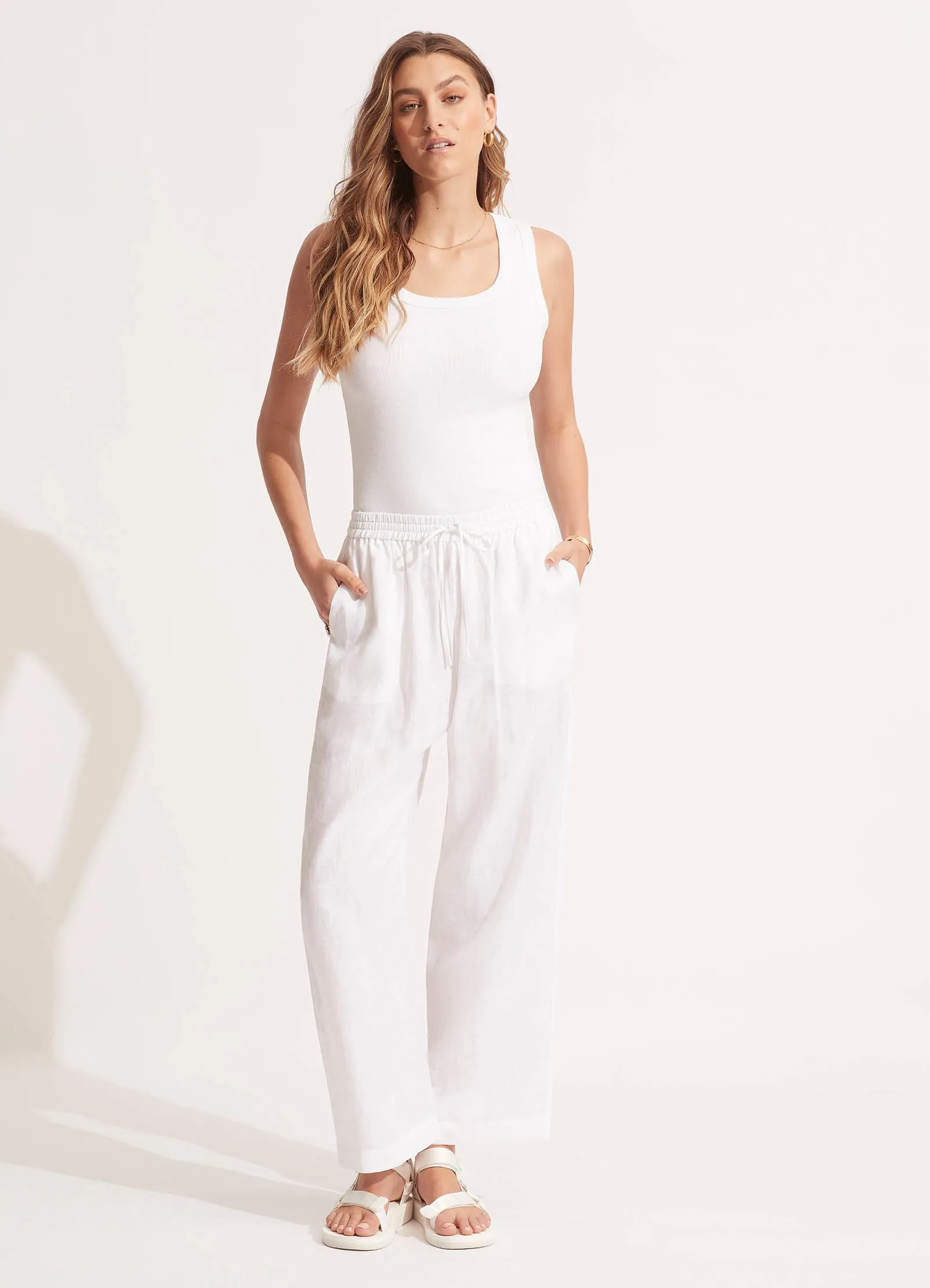 Linen Pant - White sold by Seafolly