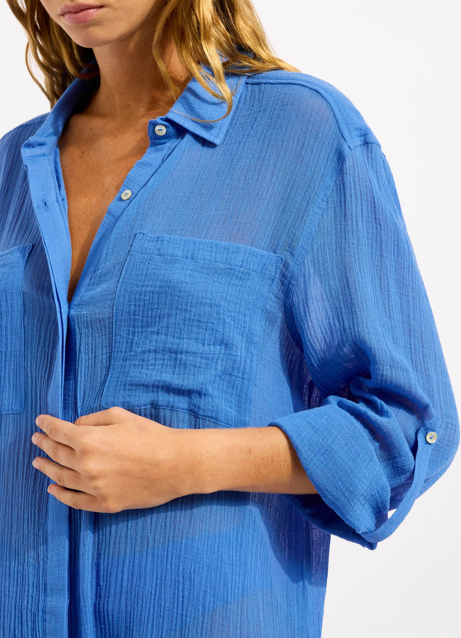 Crinkle Twill Beach Shirt sold by Seafolly product image thumbnail 4