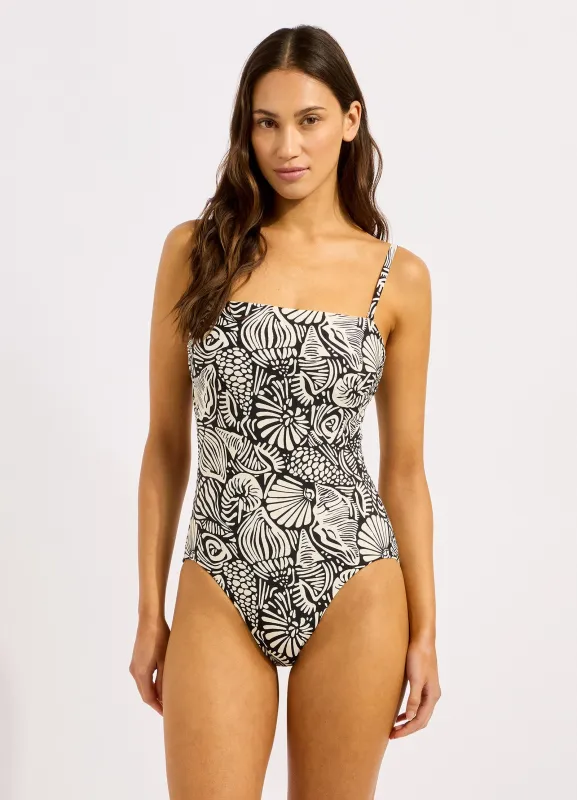 C Shells DD Bandeau One Piece Swimsuit sold by Seafolly