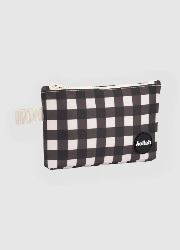 Kollab Black Check Mini Pouch made by Seafolly