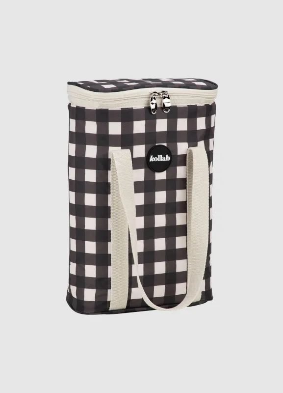 Kollab Black Check Cooler Tote Bag made by Seafolly