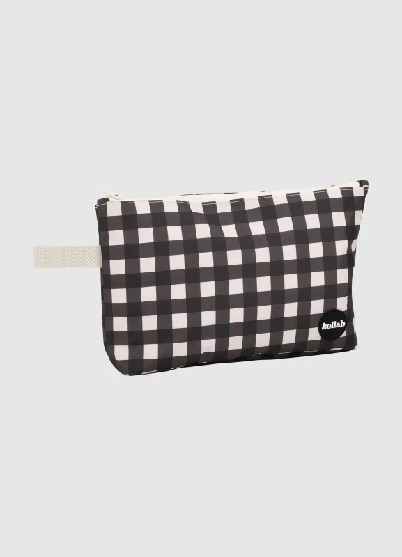 Kollab Black Check Wet Bag made by Seafolly