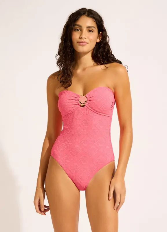Luna Ring Front Bandeau One Piece Swimsuit sold by Seafolly