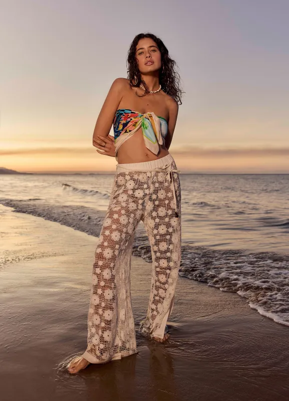 Crochet Side Split Pant - Ecru made by Seafolly