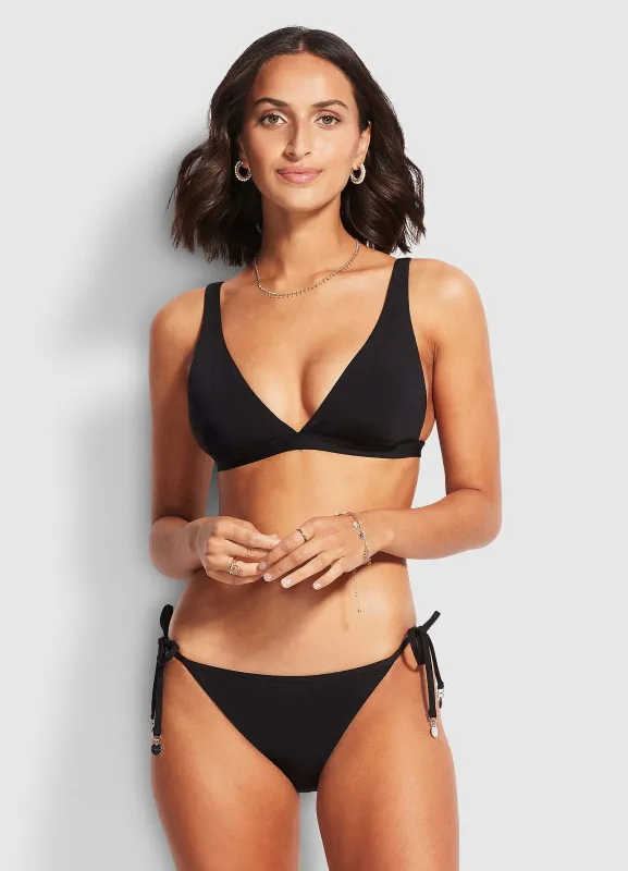 Hipster Tie Side Bikini Bottom - Black made by Seafolly