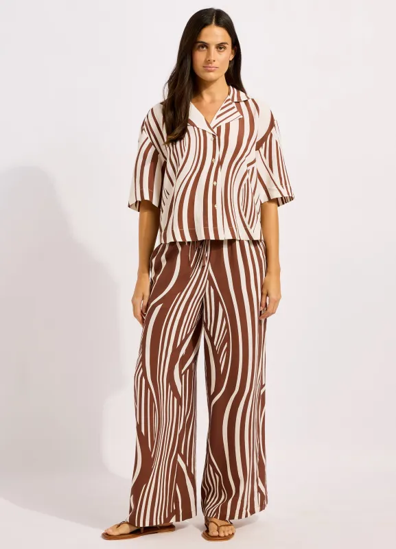 Coastline Stripe Oversized Crop Shirt made by Seafolly