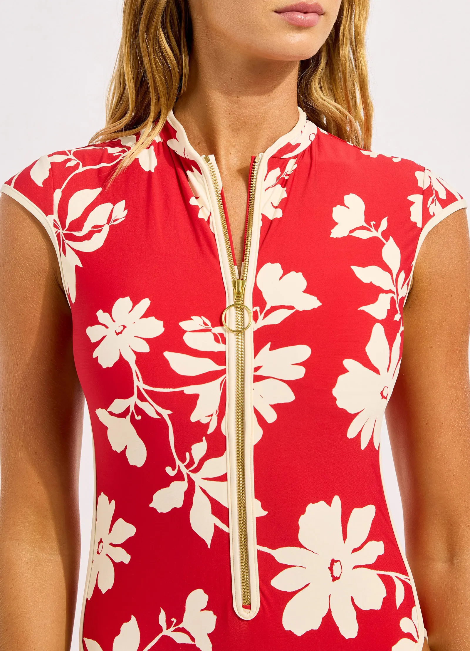 Mayflower Cap Sleeve Zip Front One Piece Swimsuit sold by Seafolly product image thumbnail 4