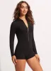 Seafolly Collective Boyleg Zip Front Surfsuit - Black sold by Seafolly