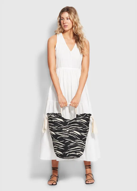 Canvas Side Tie Tote - Black sold by Seafolly