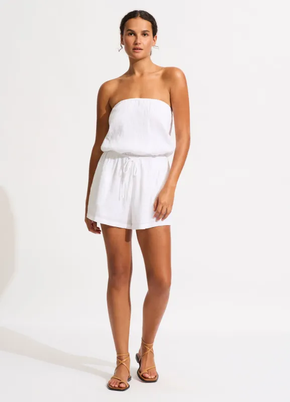 Crinkle Playsuit - White sold by Seafolly
