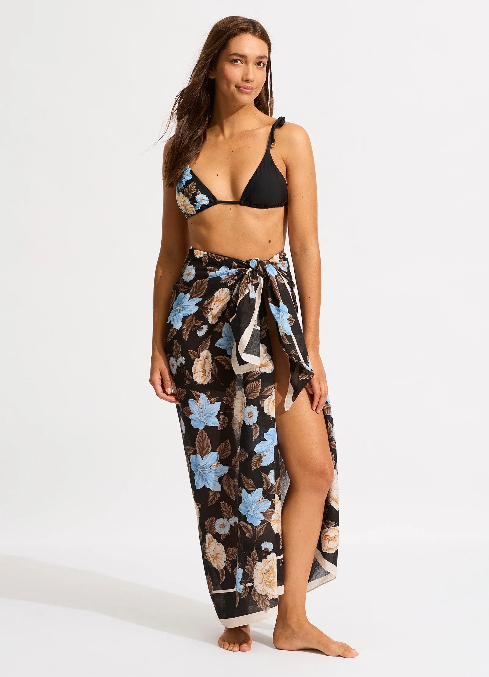 Garden Party Sarong - Black sold by Seafolly