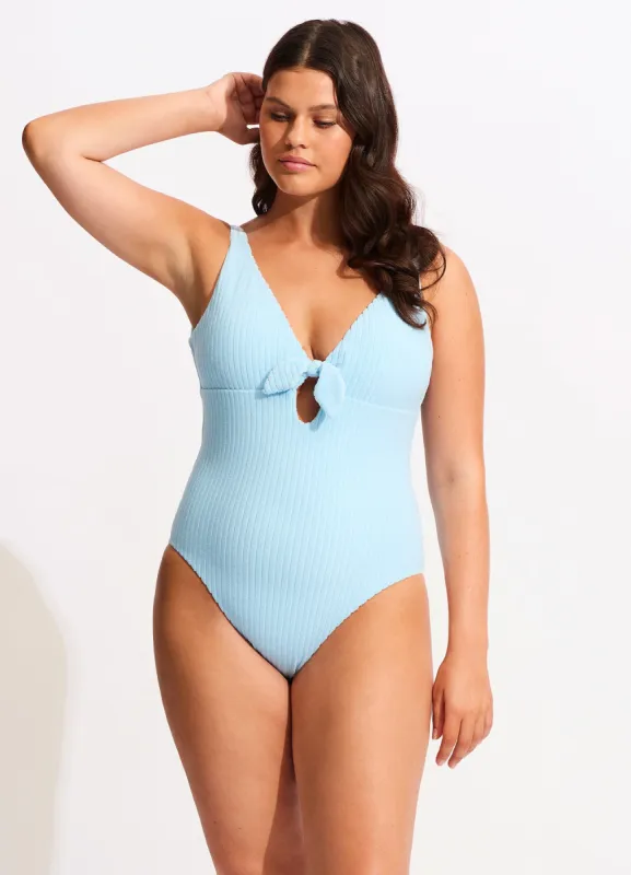 Havana Deep V One Piece - Powder Blue sold by Seafolly