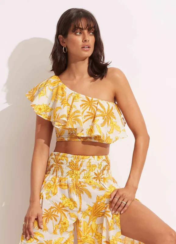 Castaway One Shoulder Top - Tuscan Sun sold by Seafolly