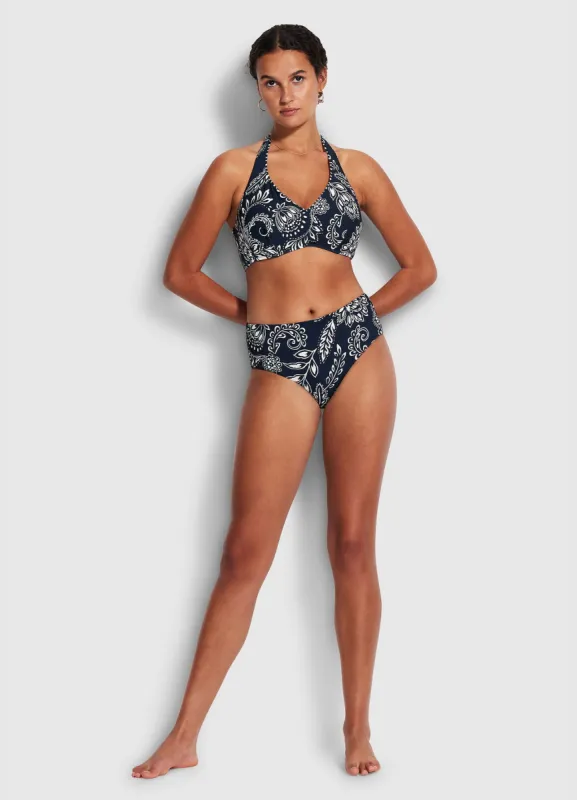 Folklore Wide Side Retro Pant - True Navy sold by Seafolly