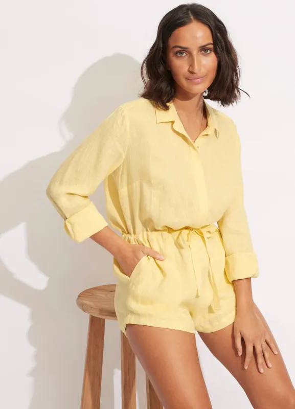 Linen Playsuit - Lemon sold by Seafolly