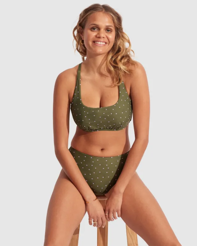 Paradise Garden DD Scoop Neck Halter - Avocado Spot sold by Seafolly