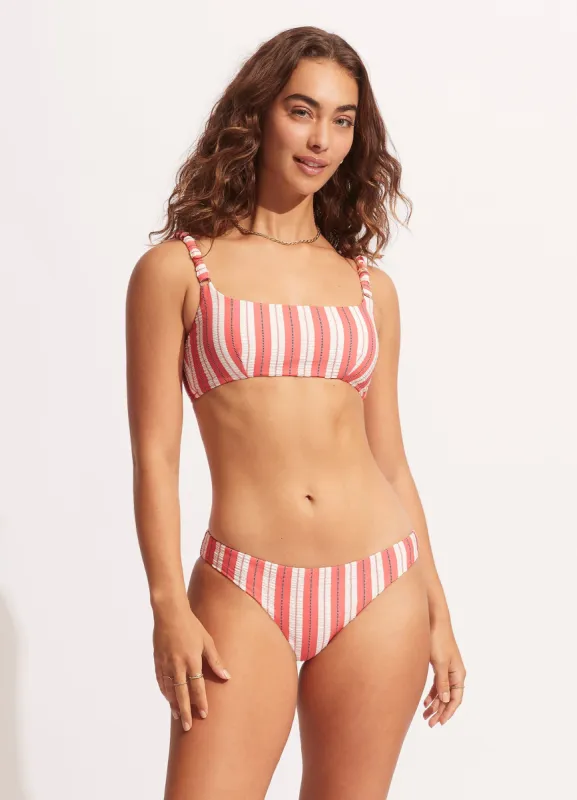 Cabana Gathered Strap Bralette - Sunkissed Coral sold by Seafolly