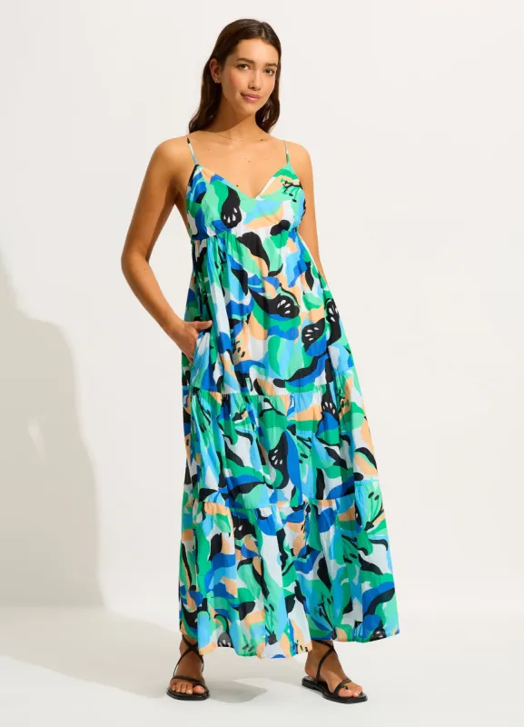 Rio Tiered Midi Dress - Jade sold by Seafolly