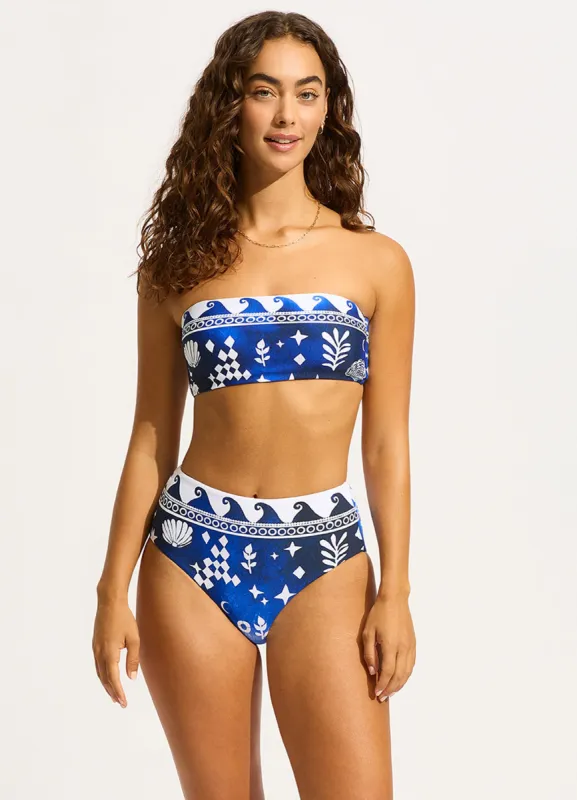 Corfu Bandeau Bikini Top - Azure sold by Seafolly