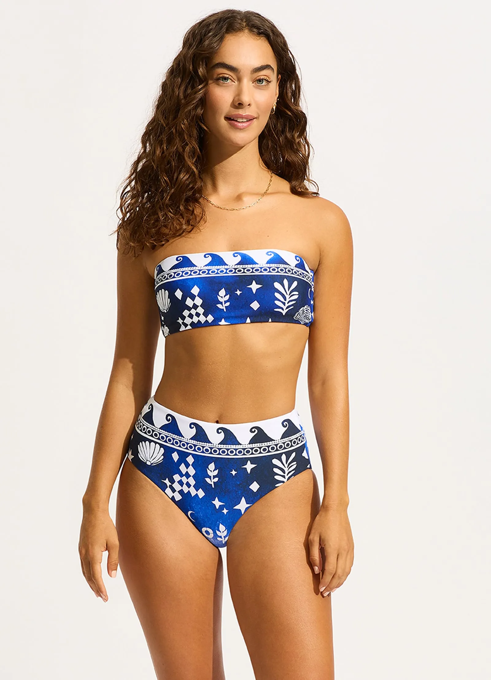 Corfu Bandeau Bikini Top - Azure sold by Seafolly
