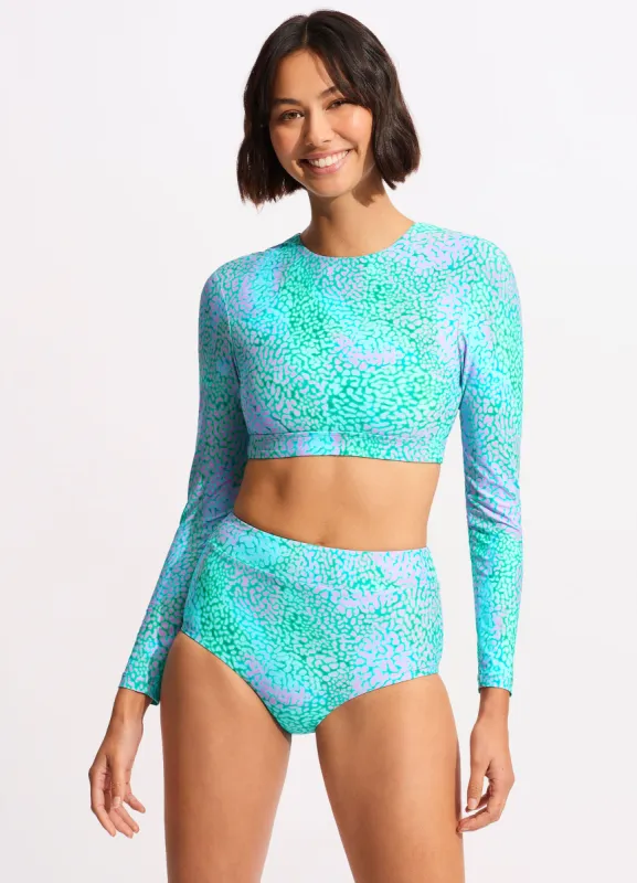 Sea Skin High Waisted Bikini Bottom - Vivid Green sold by Seafolly