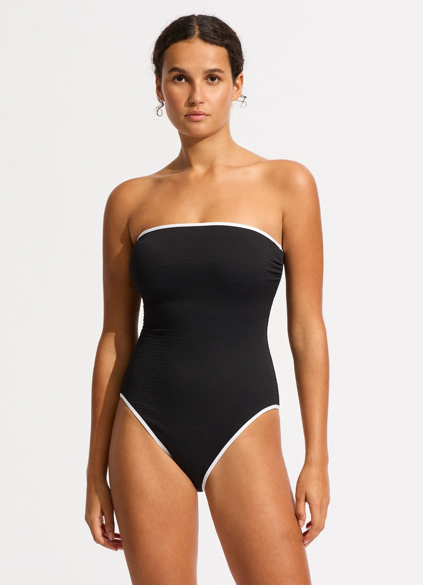 Beach Bound DD Bandeau One Piece - Black sold by Seafolly